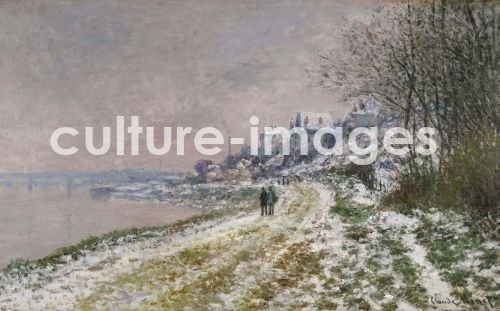 Claude Monet, Der Weg zu Epinay, Schnee-Effekt Claude Monet, Der Weg zu Epinay, Schnee-Effekt