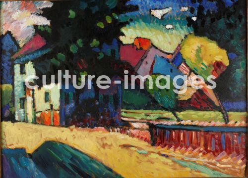 Wassily Wassiljewitsch Kandinsky, Landschaft mit grünem Haus Wassily Wassiljewitsch Kandinsky, Landschaft mit grünem Haus