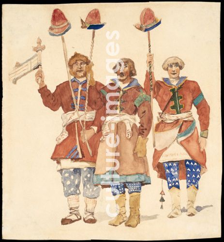 Viktor Michailowitsch Wasnezow, Kostümentwurf zum Theaterstück Schneeflöckchen von Alexander Ostrowski Viktor Michailowitsch Wasnezow, Kostümentwurf zum Theaterstück Schneeflöckchen von Alexander Ostrowski