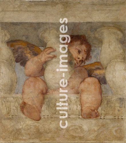Paolo Veronese, Engel, auf einer Balustrade sitzend