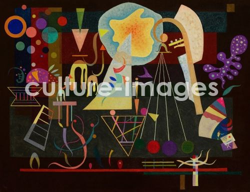 Wassily Wassiljewitsch  Kandinsky, Kandinsky, Wassily Wassiljewitsch (1866-1944), Tensions calmées, Öl auf Leinwand, Abstrakter Expressionismus, 1937, Russland, Privatsammlung.