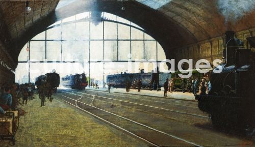 Angelo Morbelli, La stazione centrale di Milano nel 1889 (Mailänder Hauptbahnhof im Jahr 1889) Angelo Morbelli, La stazione centrale di Milano nel 1889 (Mailänder Hauptbahnhof im Jahr 1889)