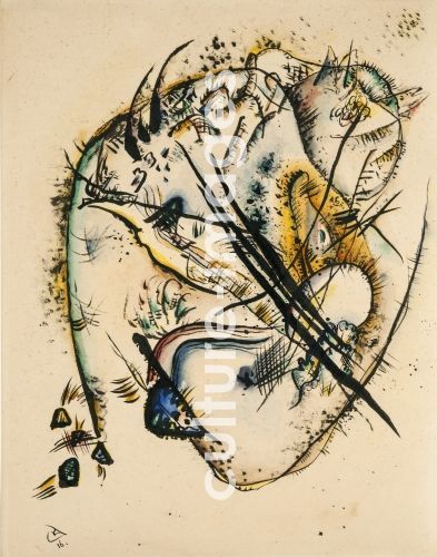 Wassily Wassiljewitsch Kandinsky, Aquarell mit sieben Strichen