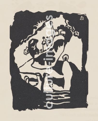 Wassily Wassiljewitsch Kandinsky, Landschaft mit aufrechter weisser Figur. Aus "Klänge"