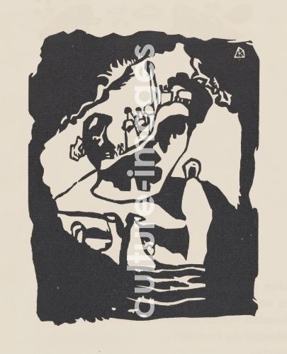 Wassily Wassiljewitsch Kandinsky, Landschaft mit aufrechter weisser Figur. Aus "Klänge" Wassily Wassiljewitsch Kandinsky, Landschaft mit aufrechter weisser Figur. Aus "Klänge"