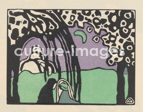 Wassily Wassiljewitsch Kandinsky, Zwei Frauen in Mondlandschaft. Aus "Klänge" Wassily Wassiljewitsch Kandinsky, Zwei Frauen in Mondlandschaft. Aus "Klänge"