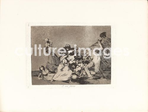 Franciscode Goya, Los Desastres de la Guerra (Die Schrecken des Krieges), Blatt 5. Y son fieràs (Und werden zu wilden Tieren)