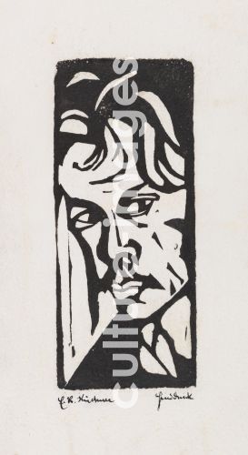 Ernst Ludwig Kirchner, Kirchner, Ernst Ludwig (1880-1938), Selbstbildnis, Holzschnitt, Expressionismus, 1905-1906, Deutschland, Privatsammlung, .