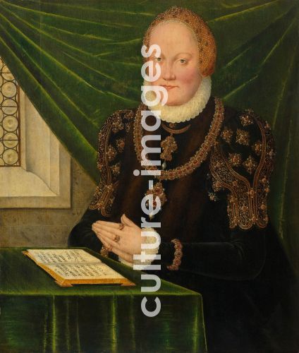 Lucas Cranach der Jüngere, Porträt von Anna von Dänemark (1532-1585), Kurfürstin von Sachsen