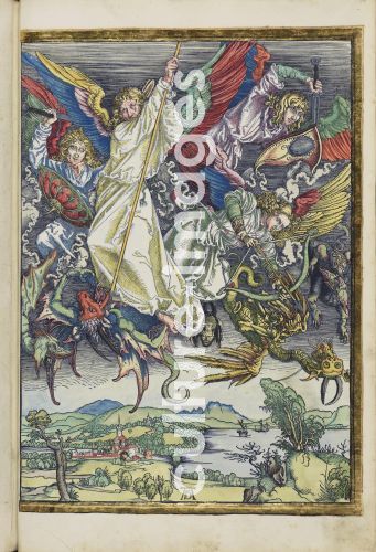 Albrecht Dürer, Der Kampf Michaels mit dem Drachen. Aus der Apokalypse (Offenbarung des Johannes)