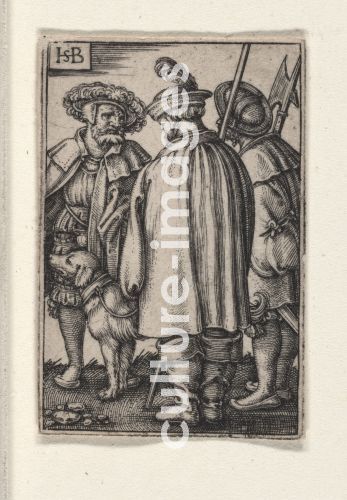 Hans Sebald Beham, Drei Soldaten und ein Hund