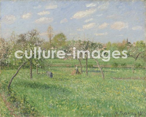 Camille Pissarro, Frühlingsmorgen mit Wolken, Éragny Camille Pissarro, Frühlingsmorgen mit Wolken, Éragny