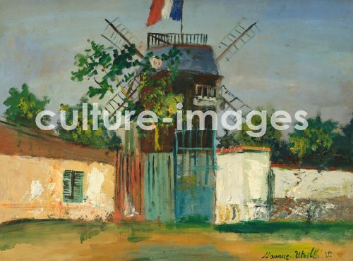 Maurice Utrillo, Utrillo, Maurice (1883-1955), Moulin de la Galette, Öl auf Holz, Postimpressionismus, 1913, Frankreich, Privatsammlung.