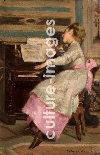 Giovanni Boldini, Boldini, Giovanni (1842-1931), Am Klavier, Öl auf Leinwand, Jugendstil, 1867, Italien, Pinacoteca Metropolitana "Corrado Giaquinto", Bari. Giovanni Boldini, Boldini, Giovanni (1842-1931), Am Klavier, Öl auf Leinwand, Jugendstil, 1867, Italien, Pinacoteca Metropolitana "Corrado Giaquinto", Bari.