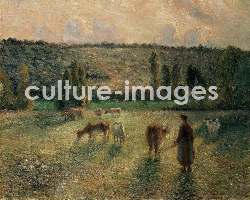 Camille Pissarro, Pissarro, Camille (1830-1903), Junge Landfrau, die Kühe hütet in Éragny, Öl auf Leinwand, Impressionismus, 1884, Frankreich, Museum of Modern Art, Saitama. Camille Pissarro, Pissarro, Camille (1830-1903), Junge Landfrau, die Kühe hütet in Éragny, Öl auf Leinwand, Impressionismus, 1884, Frankreich, Museum of Modern Art, Saitama.