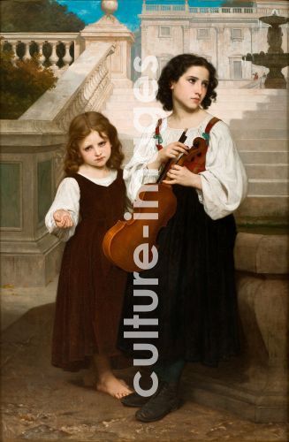 William-Adolphe Bouguereau, Bouguereau, William-Adolphe (1825-1905), Weit weg von Zuhause, Öl auf Leinwand, Akademismus, 1868, Frankreich, Museo de Arte de Ponce.