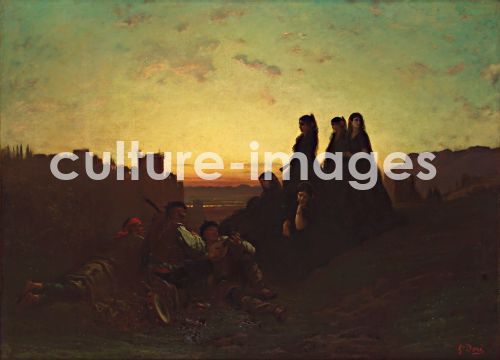 Gustave Doré, Doré, Gustave (1832-1883), Die Serenade, Öl auf Leinwand, Romantik, um 1863, Frankreich, Museo de Arte de Ponce.