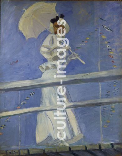 Paul Helleu, Helleu, Paul César (1859-1927), Junge Frau mit Sonnenschirm auf einem Steg, Öl auf Leinwand, Postimpressionismus, um 1900, Frankreich, Musée des Arts Décoratifs, Paris. Paul Helleu, Helleu, Paul César (1859-1927), Junge Frau mit Sonnenschirm auf einem Steg, Öl auf Leinwand, Postimpressionismus, um 1900, Frankreich, Musée des Arts Décoratifs, Paris.