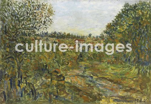 Maurice Utrillo, Utrillo, Maurice (1883-1955), Paysage à Montmagny, Öl auf Leinwand, Postimpressionismus, um 1906, Frankreich, Privatsammlung.