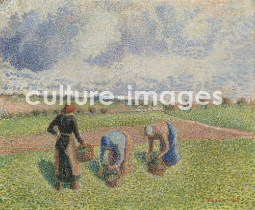 Camille Pissarro, Paysannes ramassant des herbes, Éragny