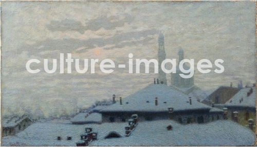 Angelo Morbelli, Tetti sotto la neve (Dächer unter dem Schnee) Angelo Morbelli, Tetti sotto la neve (Dächer unter dem Schnee)