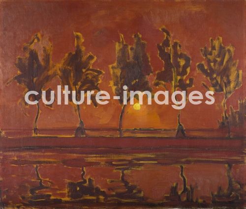 Piet Mondrian, Bäume am Gein: aufgehender Mond