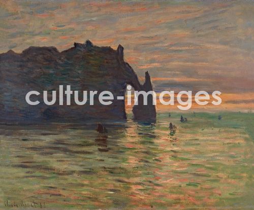 Claude Monet, Sonnenuntergang bei Étretat Claude Monet, Sonnenuntergang bei Étretat