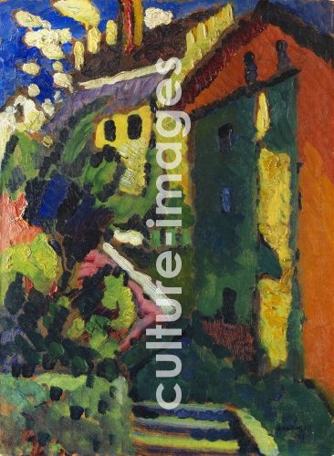 Wassily Wassiljewitsch Kandinsky, Treppe zum Schloss (Murnau) Wassily Wassiljewitsch Kandinsky, Treppe zum Schloss (Murnau)