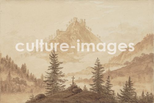 Caspar David Friedrich, Gebirgige Landschaft mit Nebel in den Tälern