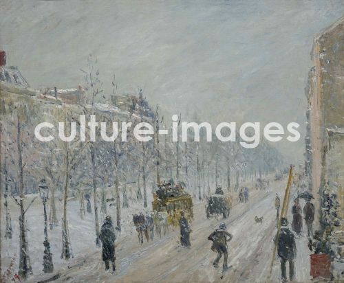 Camille Pissarro, Les Boulevards, extérieurs, effet de neige Camille Pissarro, Les Boulevards, extérieurs, effet de neige