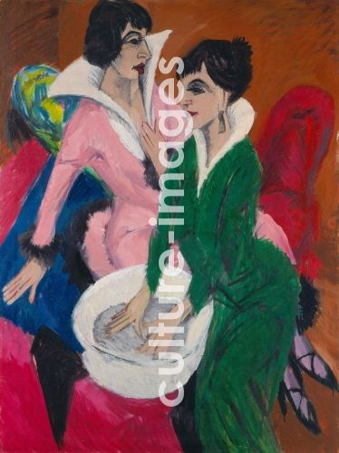 Ernst Ludwig Kirchner, Zwei Frauen mit Waschbecken. Die Schwestern