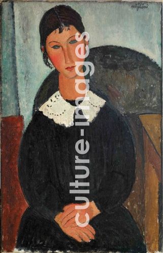 Amedeo Modigliani, Elvire au col blanc