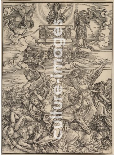 Albrecht Dürer, Die vier Racheengel und das reitende Heer. Aus Apocalypsis cum Figuris