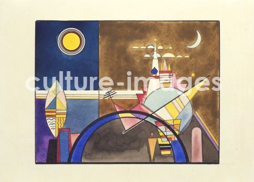 Wassily Wassiljewitsch Kandinsky, Bild XVI. Das grosse Tor von Kiew. Bühnenbildentwurf für "Bilder einer Ausstellung" von Modest Mussorgski Wassily Wassiljewitsch Kandinsky, Bild XVI. Das grosse Tor von Kiew. Bühnenbildentwurf für "Bilder einer Ausstellung" von Modest Mussorgski