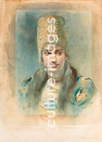 Léon Bakst, Portrait of a Girl Wearing a Kokoshnik