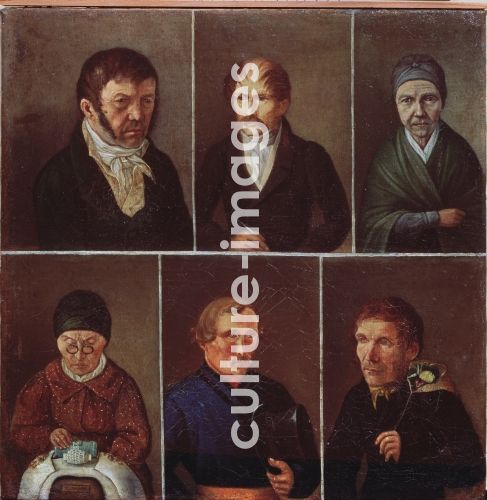 Russischer Meister, Portraits of the Estate employees. Six persons