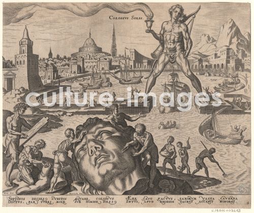 Philipp Galle, The Colossus of Rhodes (from the series The Eighth Wonders of the World) After Maarten van Heemskerck