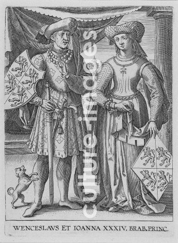 Philipp Galle, Wenceslaus I, Duke of Luxembourg and Joanna, Duchess of Brabant