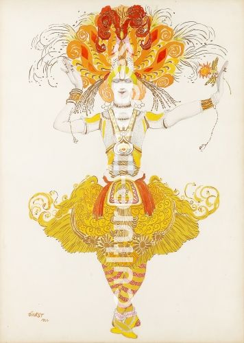 Léon Bakst, Costume design for the ballet The Firebird (L