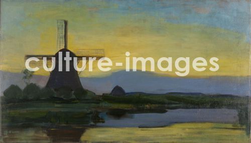 Piet Mondrian, Windmill at night Piet Mondrian, Windmill at night