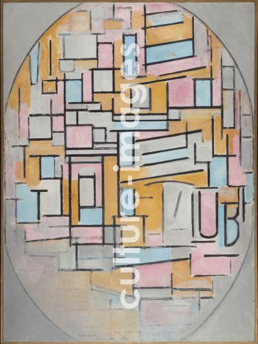 Piet Mondrian, Composition in oval with color planes 2 Piet Mondrian, Composition in oval with color planes 2