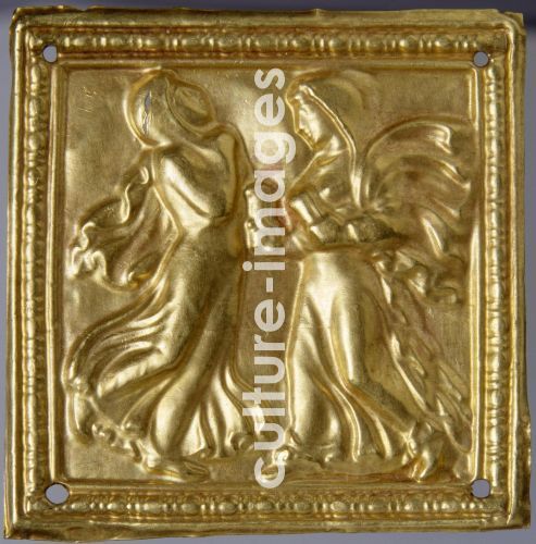 Square plaque with dancers Square plaque with dancers