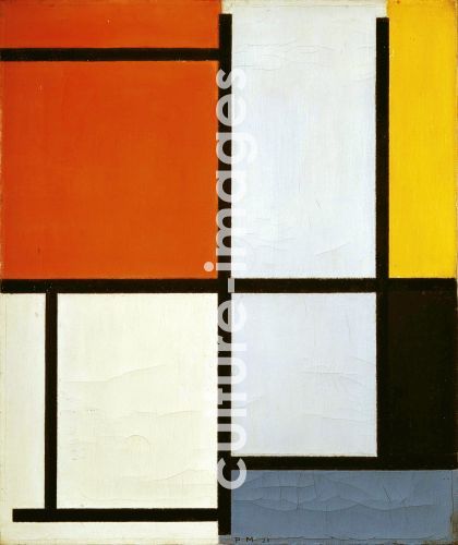 Piet Mondrian, Komposition Nr. 3 mit Orangerot, Gelb, Schwarz und Grau Piet Mondrian, Komposition Nr. 3 mit Orangerot, Gelb, Schwarz und Grau