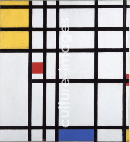 Piet Mondrian, Bild II 1936-43 mit Gelb, Rot und Blau Piet Mondrian, Bild II 1936-43 mit Gelb, Rot und Blau