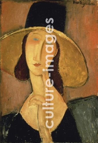 Amedeo Modigliani, Jeanne Hébuterne with big hat