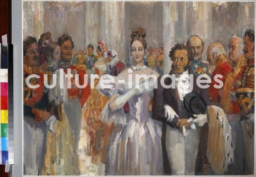 Nikolai Pawlowitsch Uljanow, Alexander Pushkin with his wife at the ball Nikolai Pawlowitsch Uljanow, Alexander Pushkin with his wife at the ball