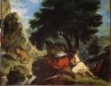 Eugène Delacroix, Löwenjagd in Marokko