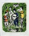 Marc Chagall, Musikanten vor grünem Hintergrund