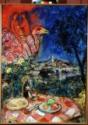 Marc Chagall, Gedeckter Tisch mit Ansicht von St. Paul de Vence