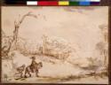 Rembrandt van Rhijn, Landschaft mit einem Reiter